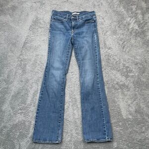 Levis 315 Jeans Womens 30 Blue Shaping Bootcut Leg Whiskered Denim Cotton Logo